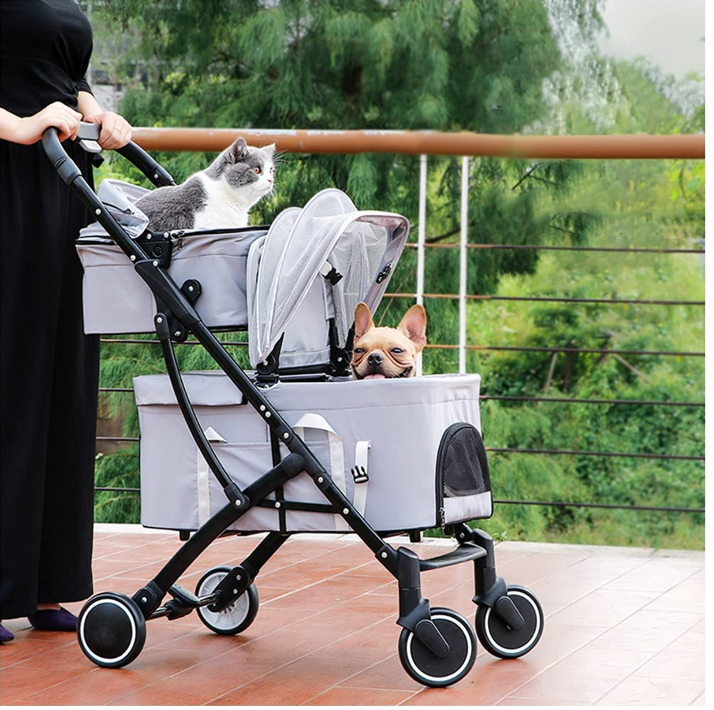 Double‑Layer Cat Stroller (for two cats)