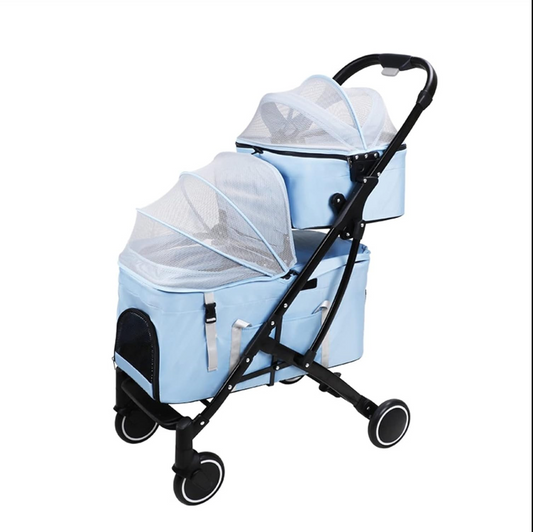 Double‑Layer Cat Stroller (for two cats)