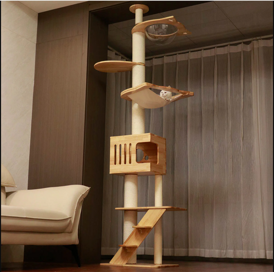 Clouds Deluxe Solid Wood Cat Tree